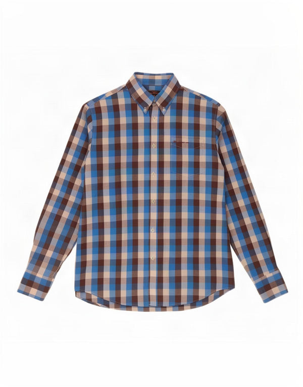 Camisa masculina Ben Sherman XL azul algodão guingão