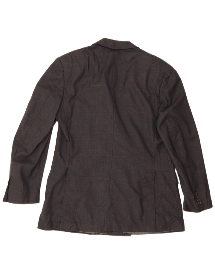 Jaqueta Blazer Masculina Polo Ralph Lauren com Trespassado Duplo Reino Unido 40 Grande Cinza Xadrez