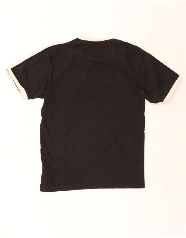 Adidas Mens Camiseta Top Pequeno Algodão Preto