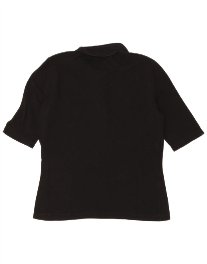 Camisa polo feminina Lacoste tamanho 42 grande algodão preto