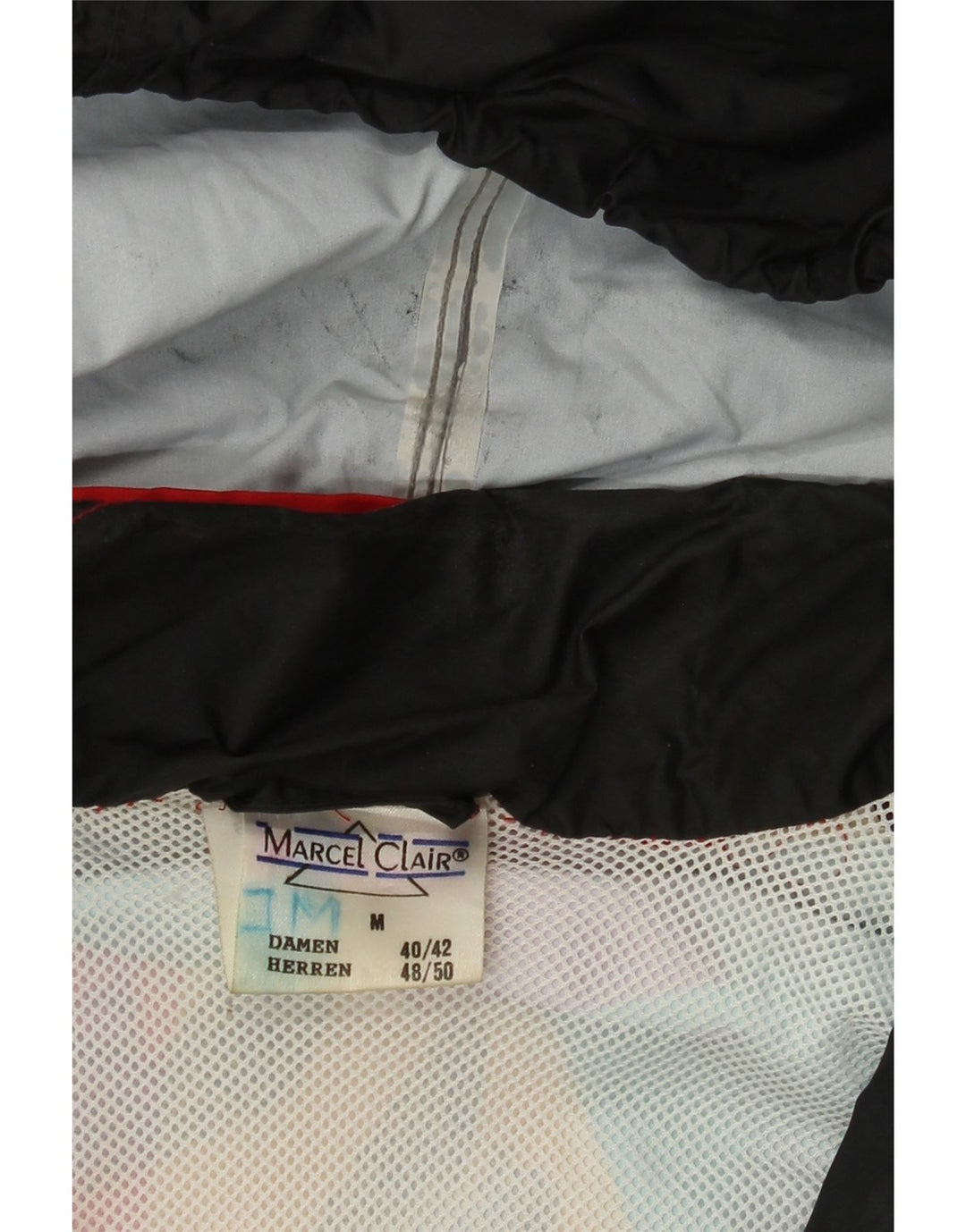 Jaqueta de chuva masculina MARCEL CLAIR com capuz e ajuste solto Reino Unido 38 médio preto