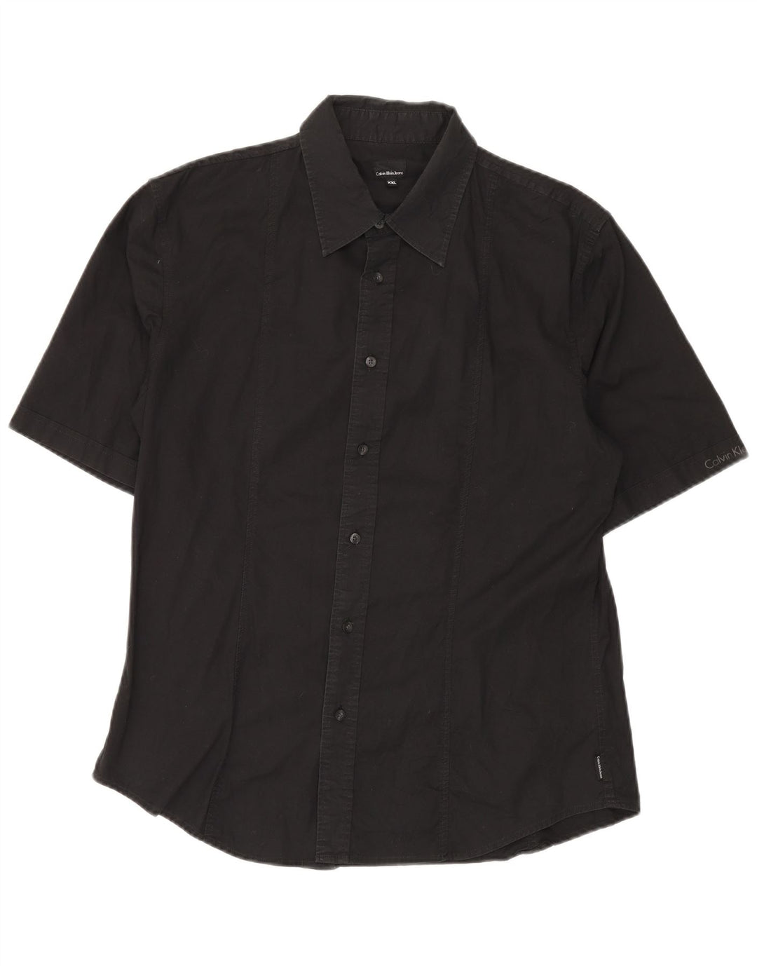 CALVIN KLEIN JEANS Camisa masculina de manga curta 2XL algodão preto