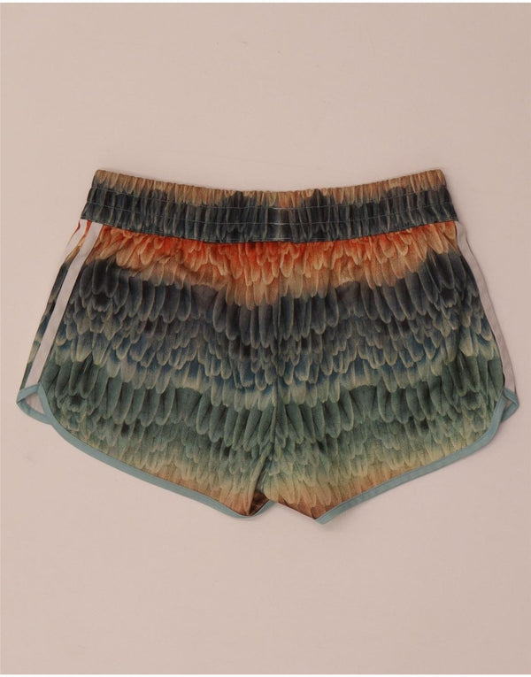 Adidas Womens Abstract Pattern Sport Shorts UK 8 Pequeno Multicolorido