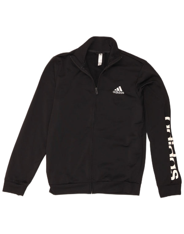 Adidas Mens Graphic Tracksuit Top Jacket UK 38/40 Médio Preto Poliéster