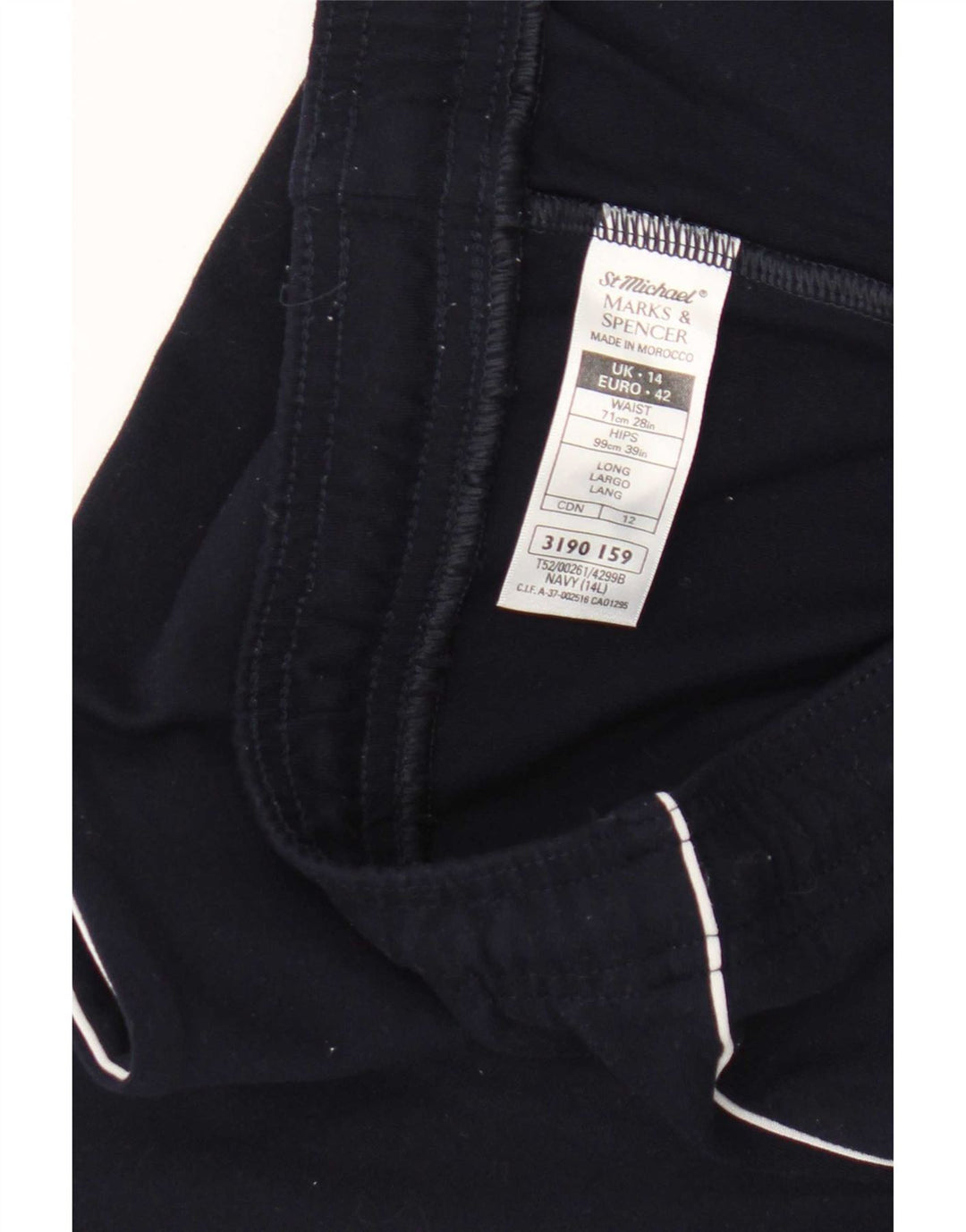 Calça de treino feminina Marks & Spencer UK 14 grande azul marinho poliamida