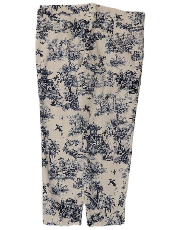 Zara Calça Chino Feminina Fairy Tale EU 44 Grande W34 L27 Branco Floral