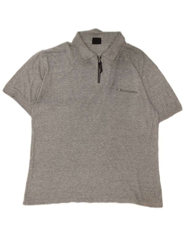 Camisa polo masculina Champion grande cinza manchada