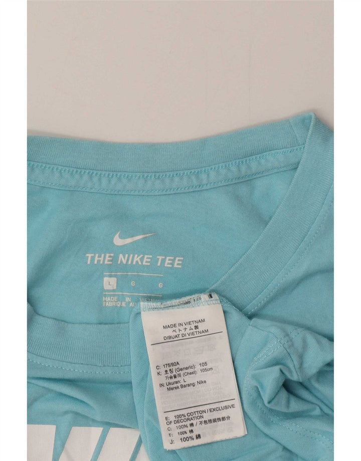 Camiseta masculina Nike grande algodão azul