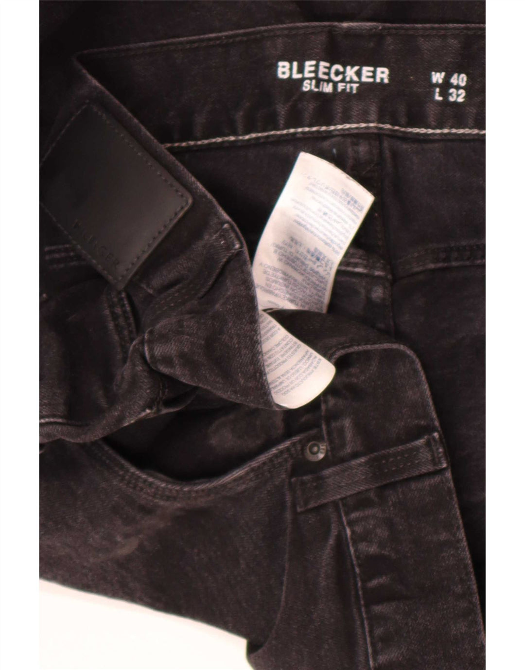 Tommy Hilfiger Masculino Bleecker Slim Jeans W40 L32 Algodão Preto
