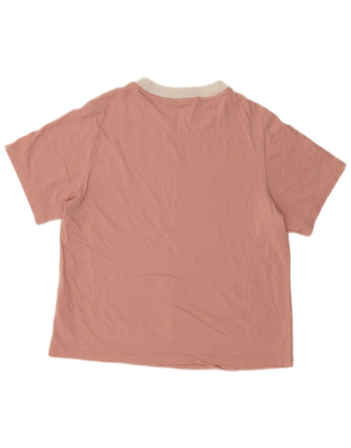 Camiseta Adidas Feminina Oversized Top UK 8 Pequeno Algodão Rosa
