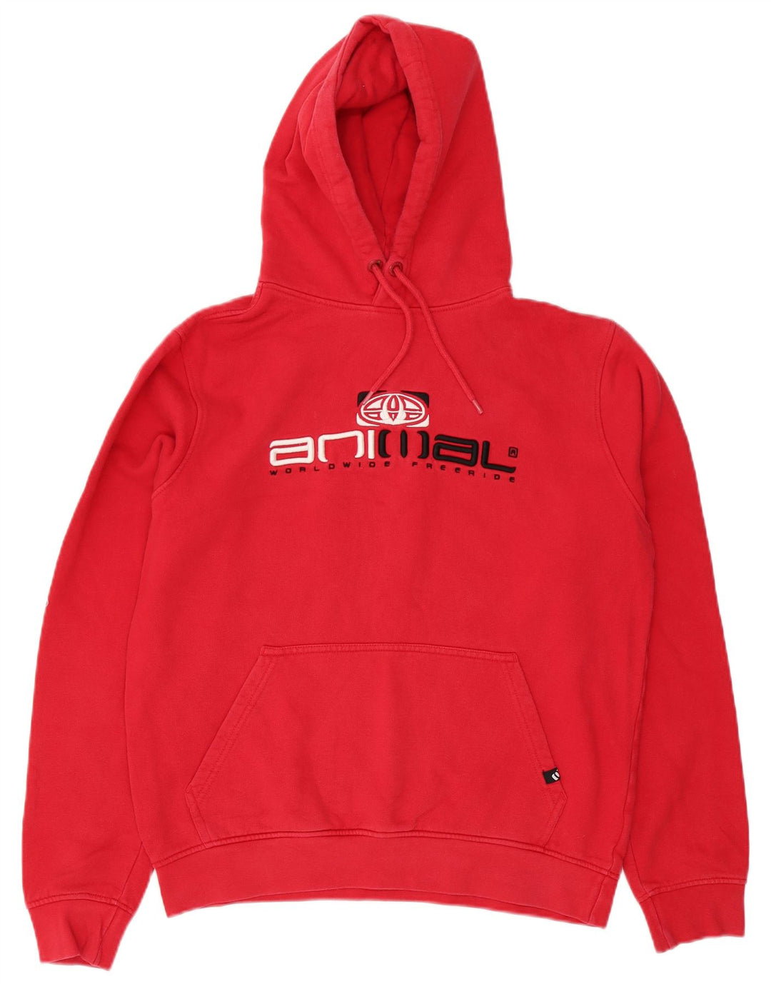 Animal masculino gráfico moletom com capuz médio algodão vermelho