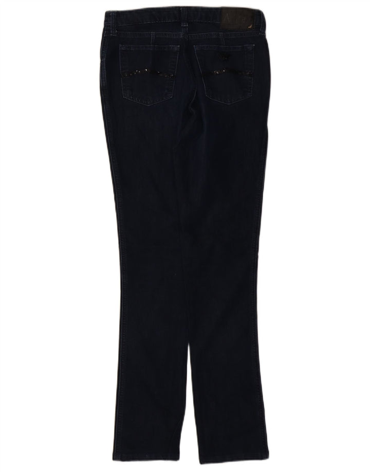 Armani feminino slim jeans W30 L29 algodão azul marinho