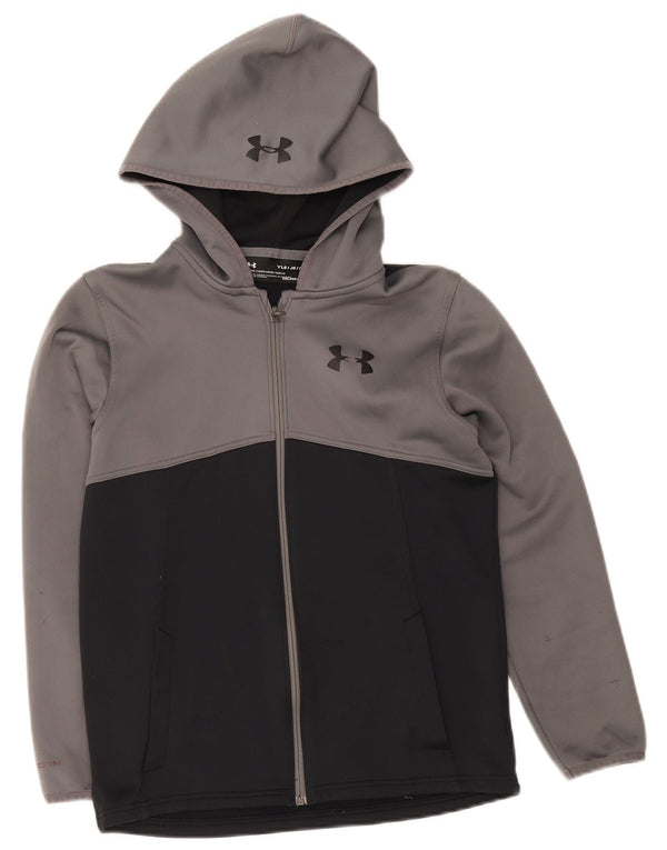 Suéter com capuz Under ARMOUR Boys Cold Gear Zip 11-12 anos cinza grande