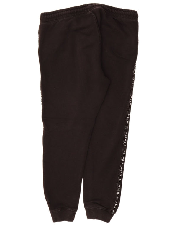 Jack Wills Calça feminina de treino gráfico Joggers Reino Unido 14 grande preto