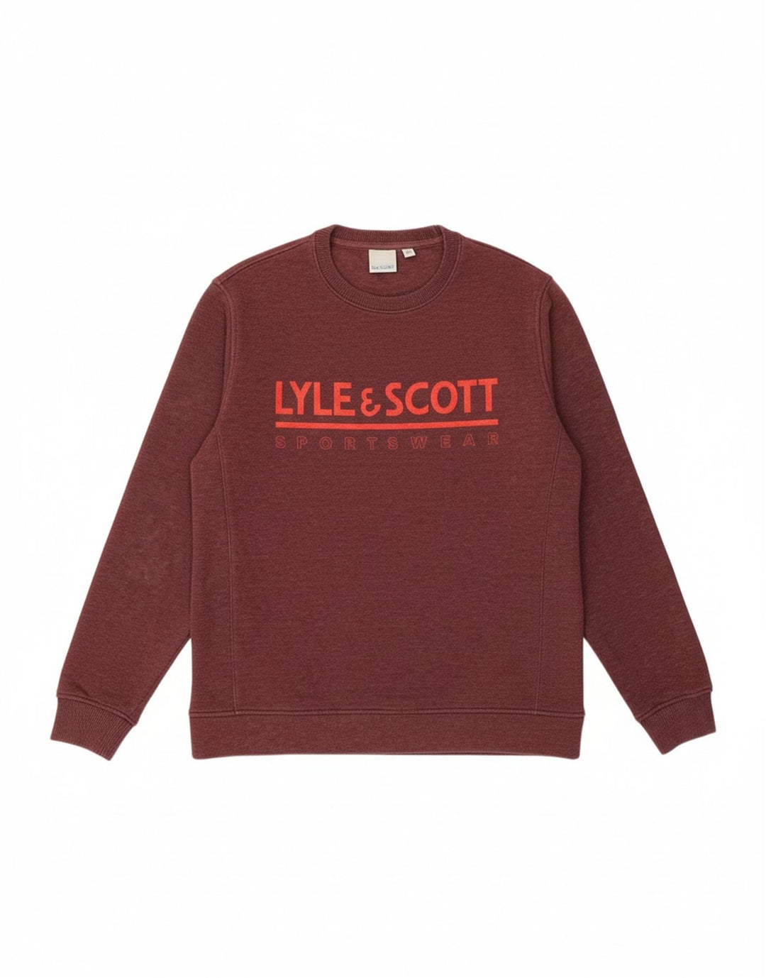 LYLE & SCOTT moletom gráfico masculino jumper médio algodão Borgonha