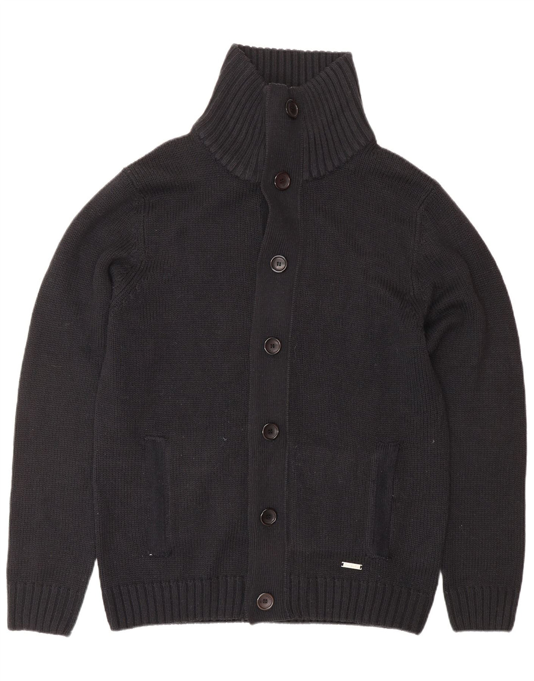 Suéter cardigã masculino PIERRE CARDIN grande acrílico azul marinho