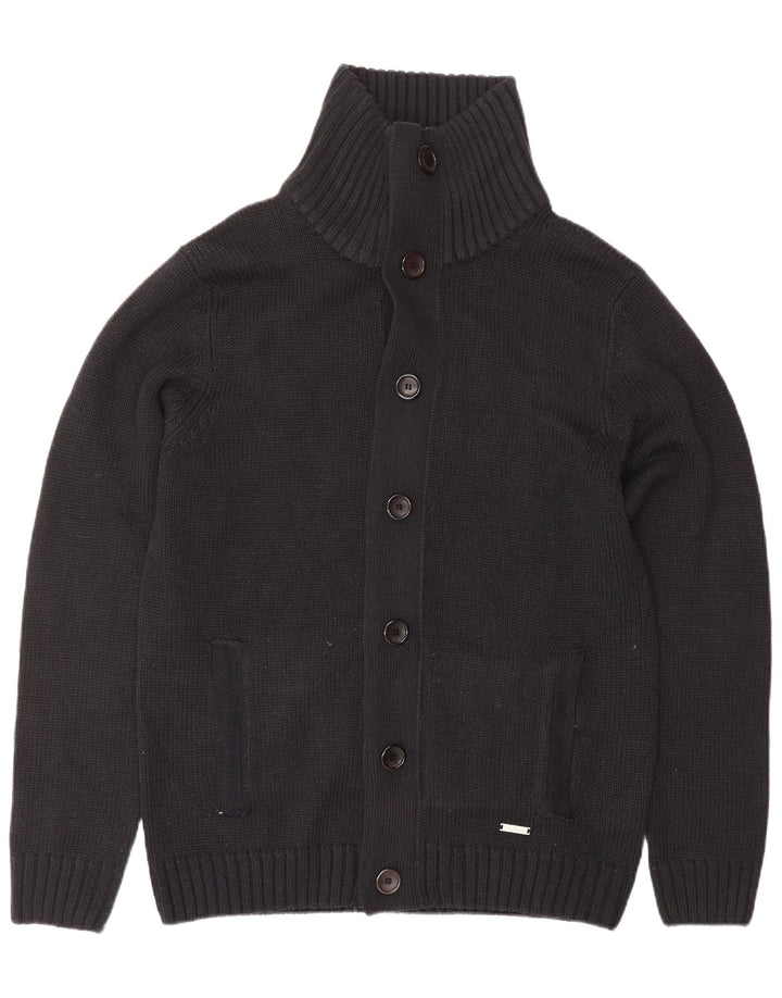 Suéter cardigã masculino PIERRE CARDIN grande acrílico azul marinho