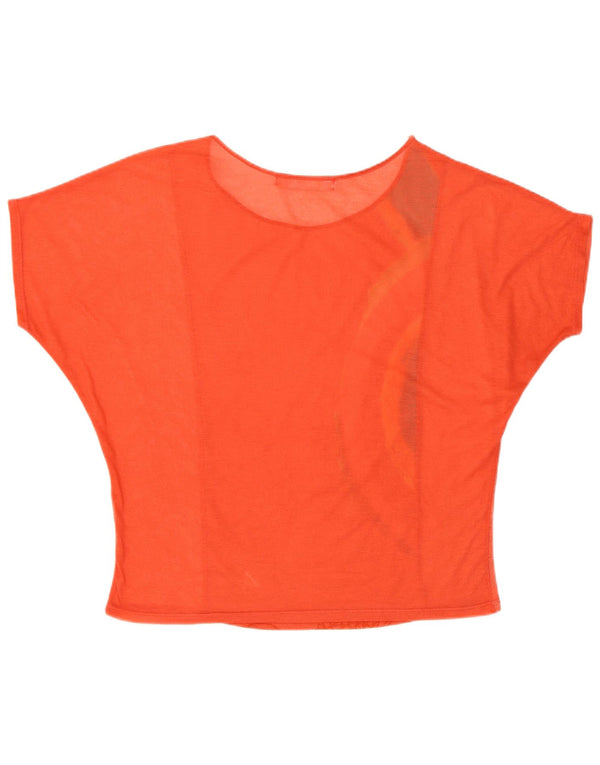 Camiseta feminina Desigual com estampa gráfica UK 14 Médio Laranja Geométrica Boêmia