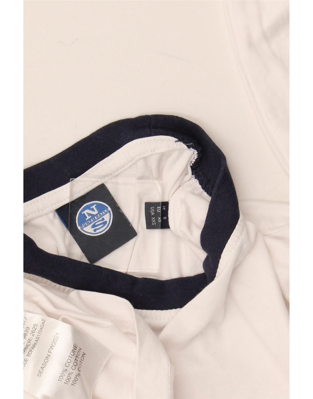 Top masculino NORTH SAILS manga comprida XS algodão branco