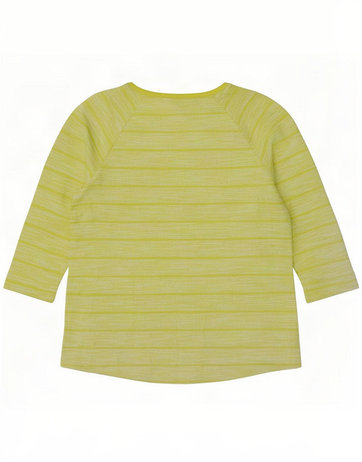 Top feminino Marks & Spencer manga 3/4 Reino Unido 14 poliéster listrado verde grande