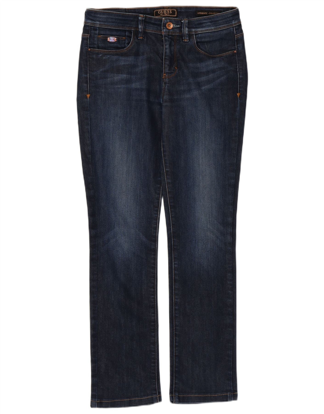 Guess Feminino Cigarette Slim Jeans W27 L28 Azul Marinho Algodão