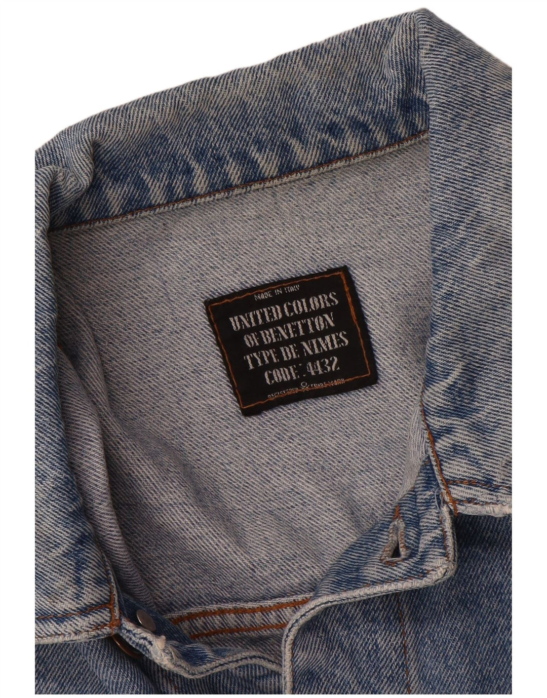 Jaqueta jeans masculina BENETTON IT 52 XL algodão azul