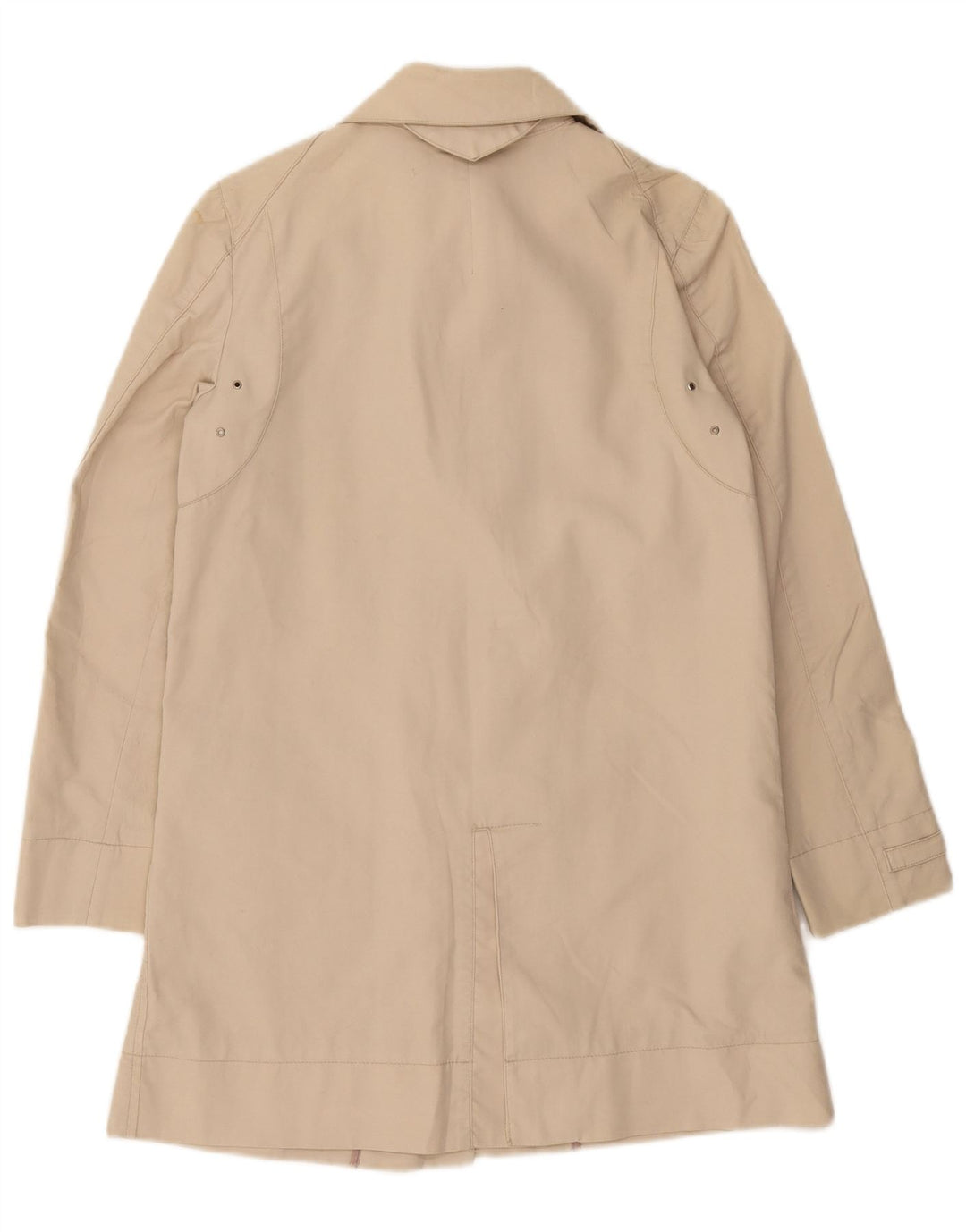 Zara Womens Trench Coat UK 12 Algodão Bege Médio