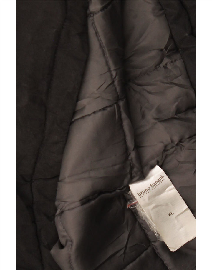 Jaqueta Parka masculina com capuz Bruno Banani UK 42 XL preta poliamida