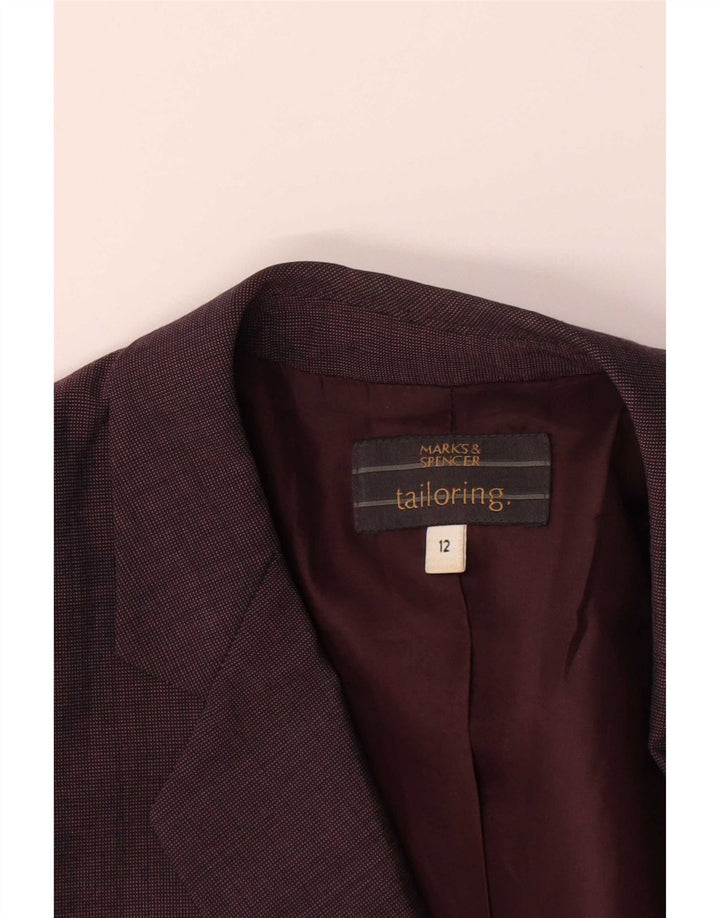 Jaqueta blazer feminina Marks & Spencer Longline 1 botão Reino Unido 12 médio marrom