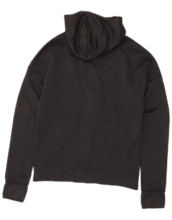 Adidas Mens Zip Hoodie Sweater Medium Black Flecked Polyester