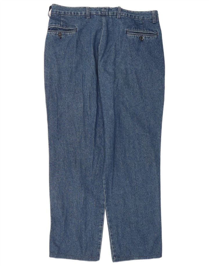 Jeans reto feminino Valentino W36 L31 algodão azul
