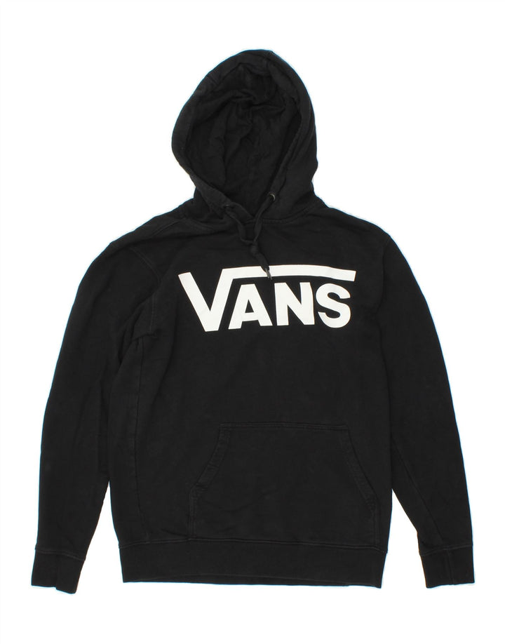 VANS Womens Oversized Graphic Hoodie Jumper UK 6 XS Black Cotton Vintage Vans and Second-Hand Vans from Messina Hembry 