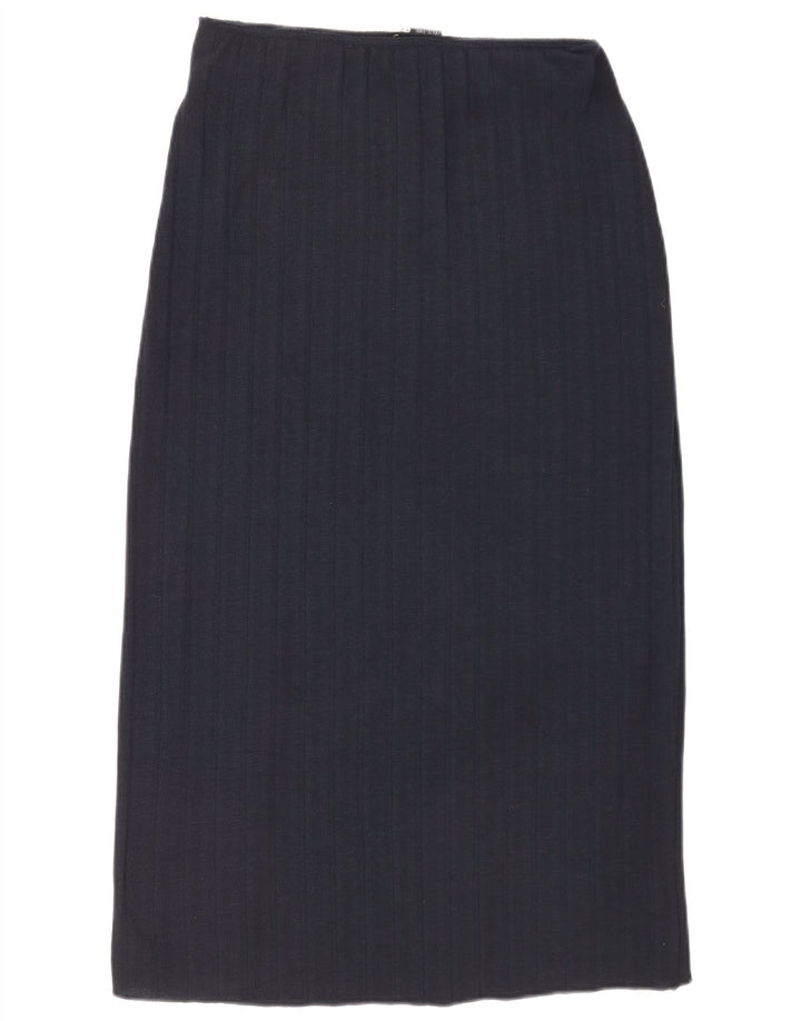 Saia midi feminina Zara médio W28 azul marinho