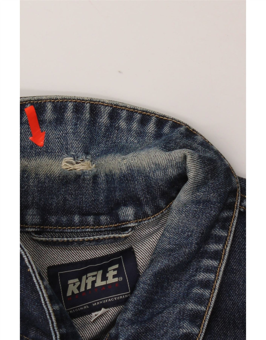 Jaqueta jeans feminina Rifle UK 20 2XL algodão azul
