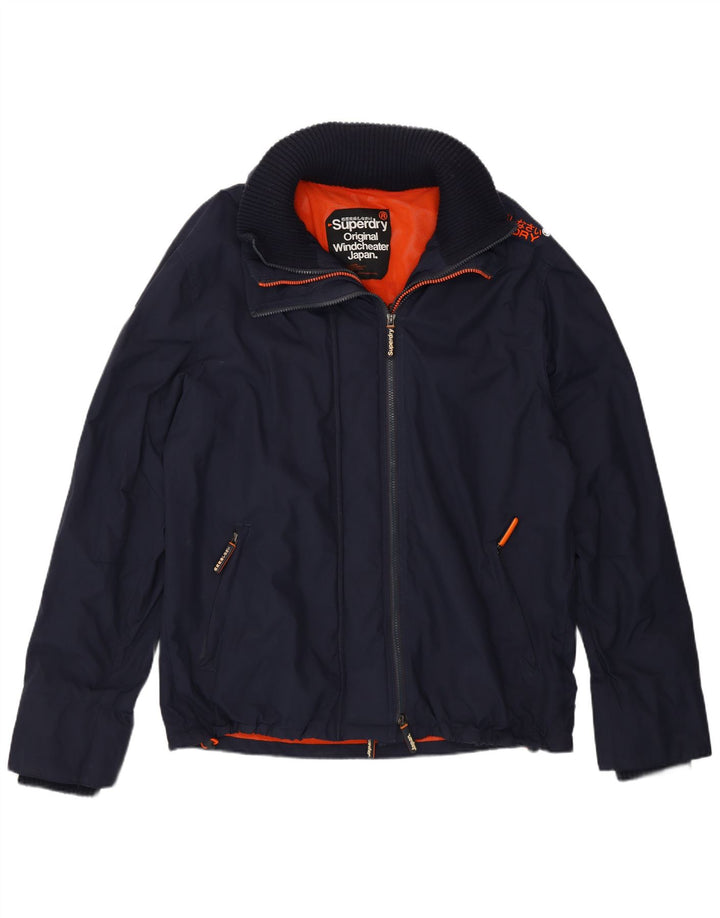 Jaqueta de chuva feminina Superdry Windcheater UK 20 2XL azul marinho nylon
