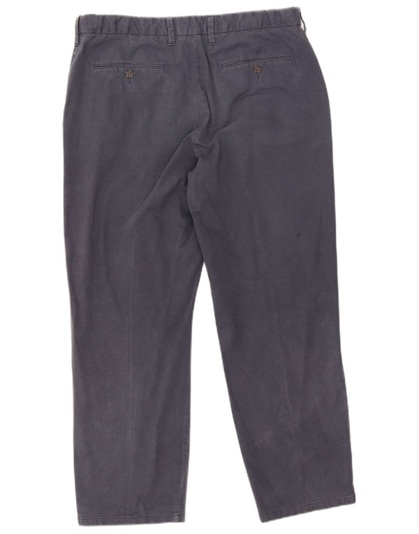 Calça chino reta masculina Marks & Spencer W36 L29 algodão azul marinho