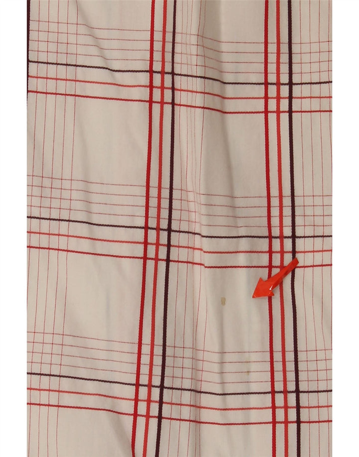 Camisa Wrangler masculina de manga curta XL branco xadrez algodão