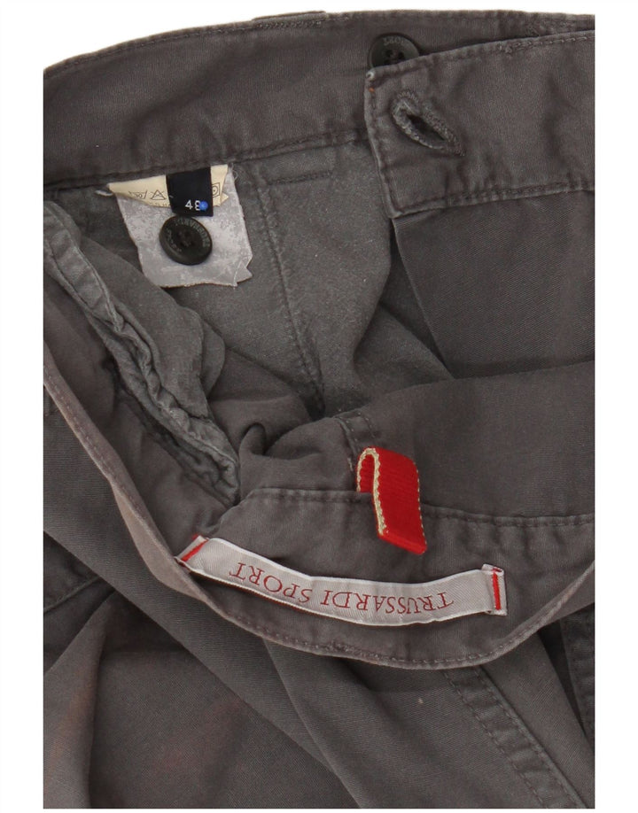 Calça cargo reta masculina Trussardi IT 48 médio W32 L32 cinza