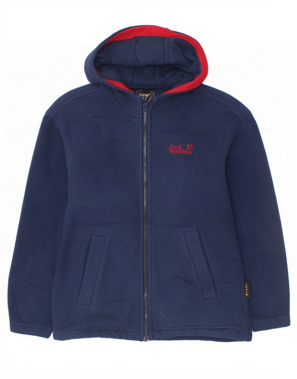 Jaqueta de lã com capuz gráfico Jack Wolfskin Boys 9-10 anos azul marinho