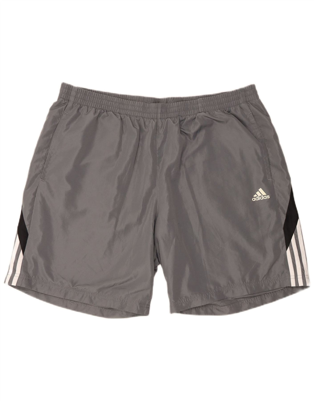 Shorts esportivos masculinos Adidas 2XL cinza colorblock poliéster