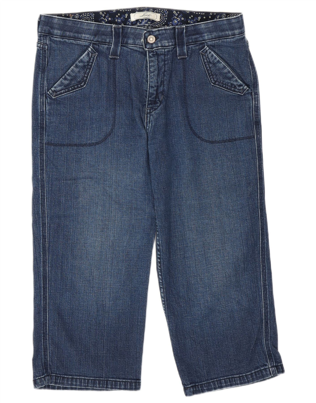 LEVI'S Capri Jeans Feminino US 14 XL W36 L20 Azul Algodão
