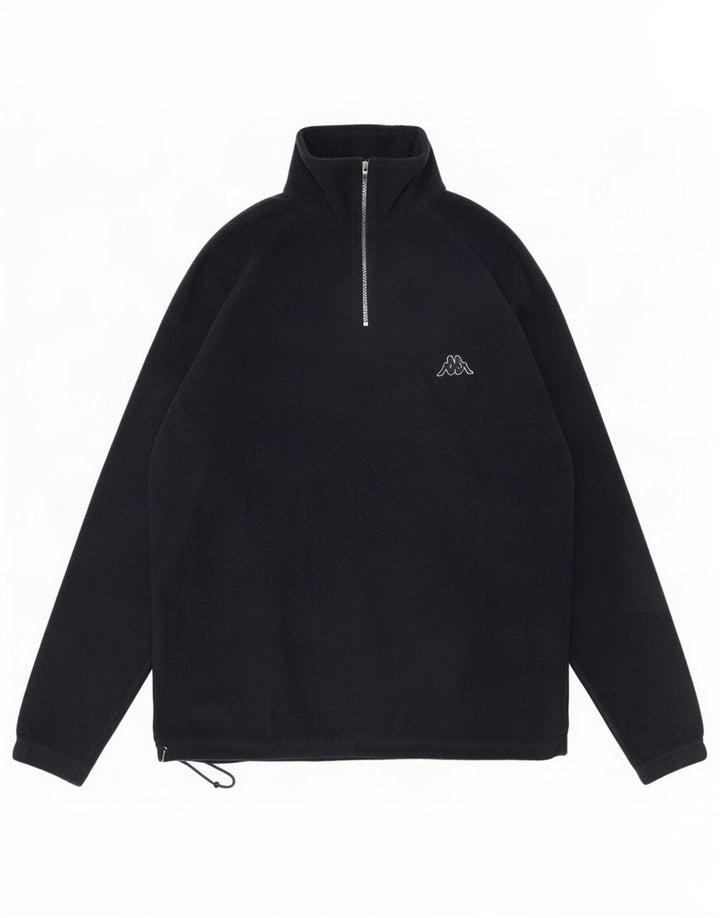 Suéter de lã masculino Kappa com zíper e gola média azul marinho poliéster