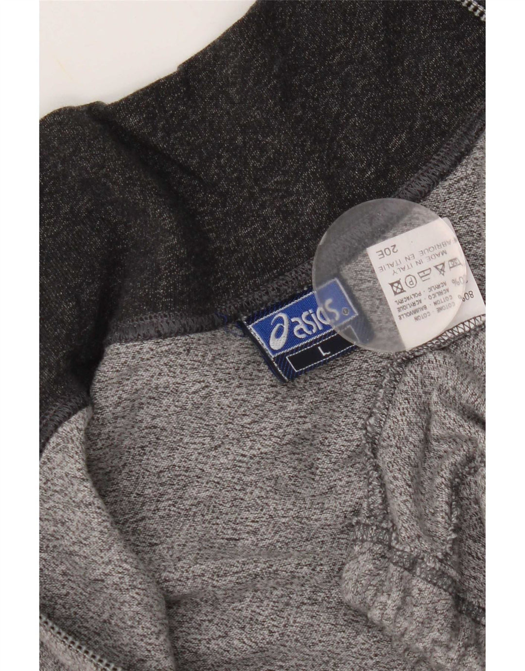Asics Womens Tracksuit Top Jacket UK 16 Grande Cinza Colourblock Algodão