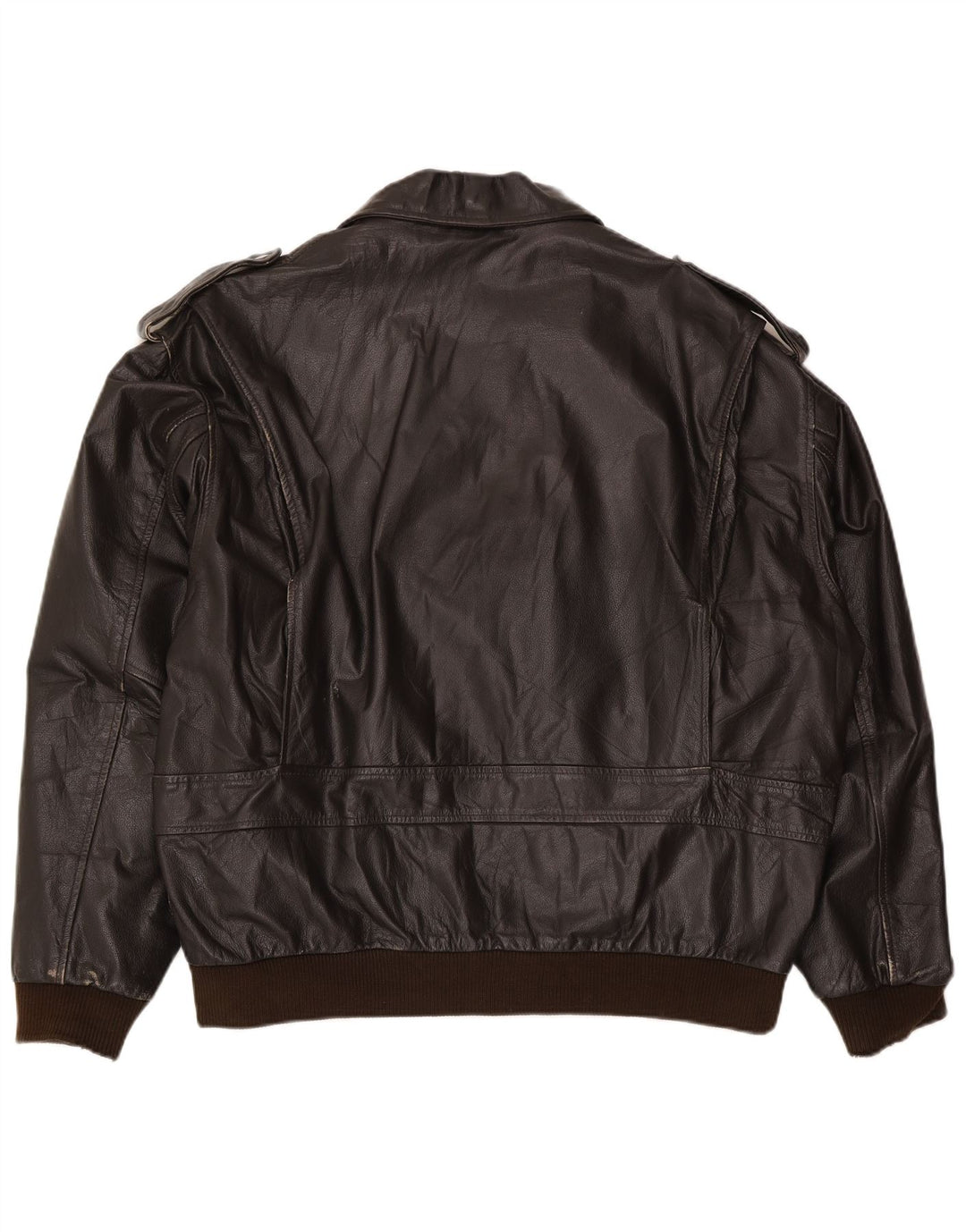 Jaqueta de couro militar masculina vintage IT 56 3XL marrom