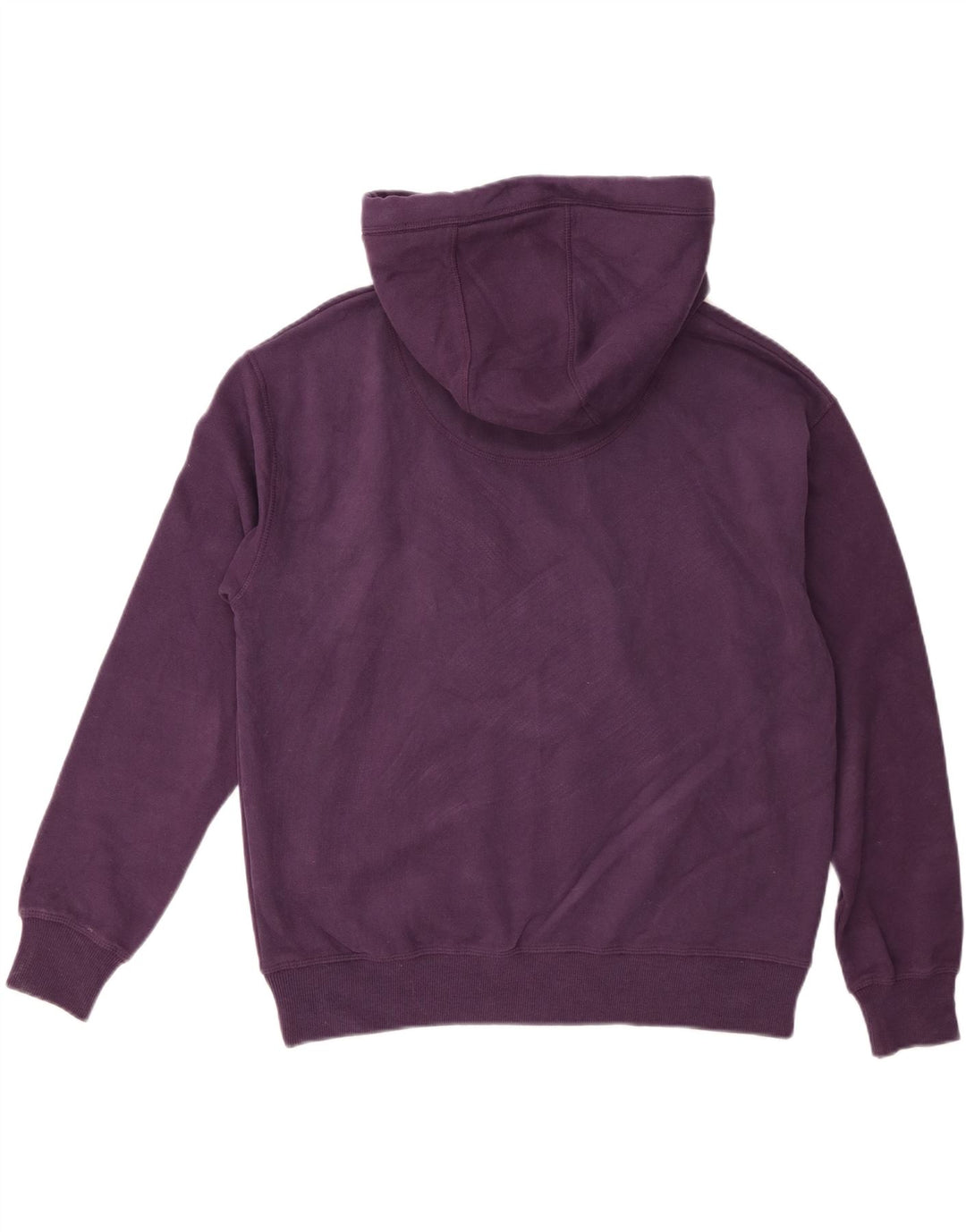 Jumper desproporcionado com capuz feminino Fat Face Reino Unido 14 algodão roxo médio