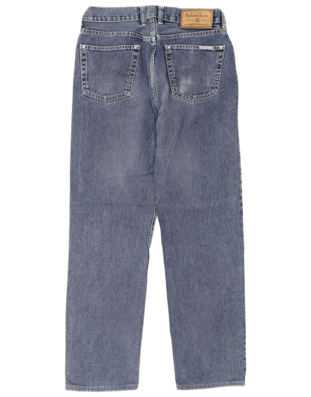 Marlboro Classics Mens Straight Jeans W32 L30 Azul Algodão