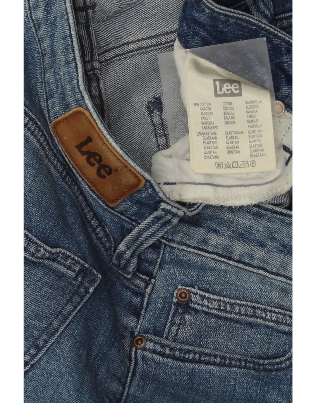 Lee Womens Elly Slim Jeans W30 L31 Azul Algodão