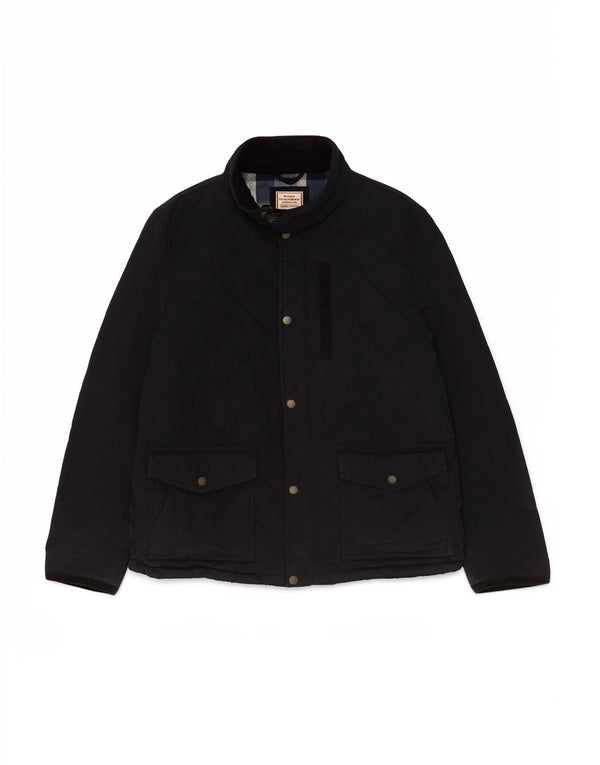 Fat Face Mens Quilted Jacket UK 42 XL Navy Blue Cotton