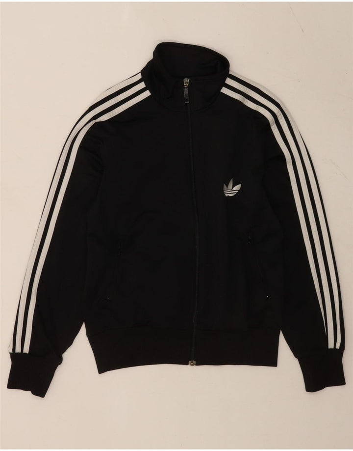 Adidas Womens Tracksuit Top Jacket UK 14 Médio Preto Poliéster