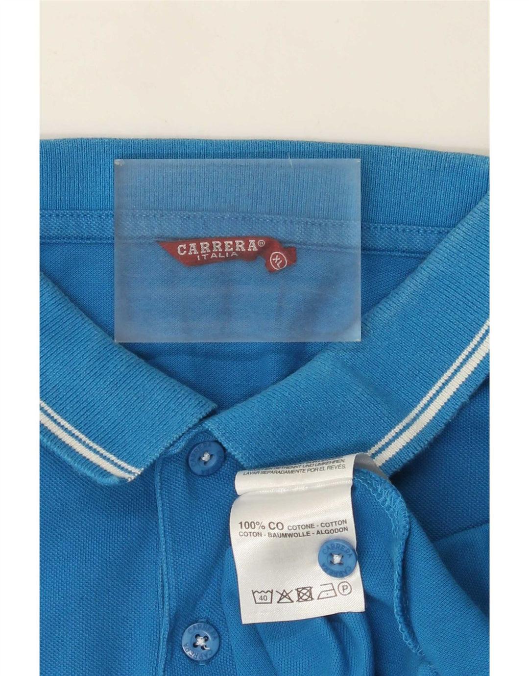 Camisa polo masculina Carrera XL azul algodão